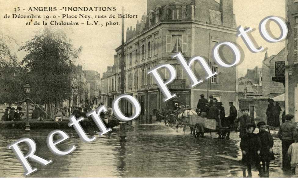 Inondations decembre 1910, Place Ney, rues de Belfort et de la Chalouère