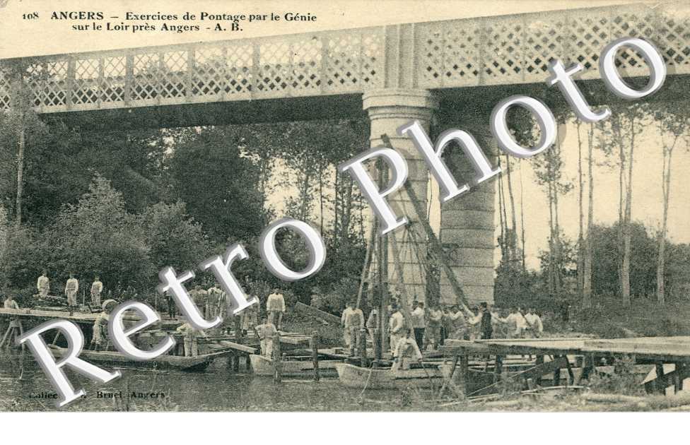 exercices de Pontage par le Genie sur le Loir