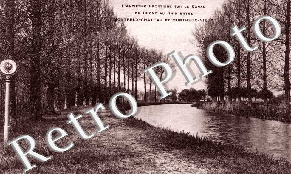 l&#039;ancienne frontiere sur le canal du Rhone au Rhin entre Montreux-Chateau et Montreux-Vieux