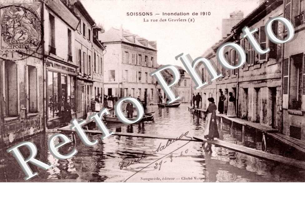 Inondation 1910 - La rue des Graviers