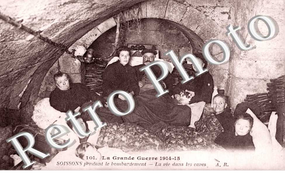 Vie dans les caves pendant le bombardement