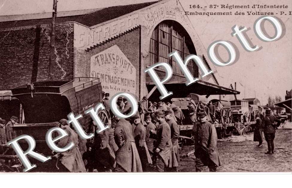 87e regiment d&#039;infanterie Embarquement des voitures