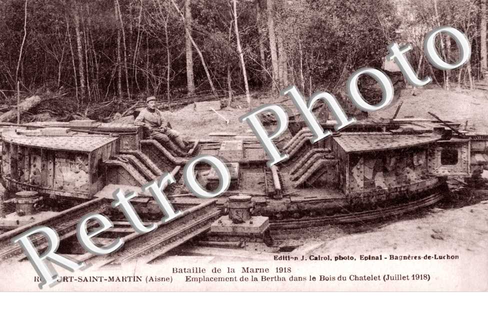 Emplacement de la  Bertha dans le bois du Chatelet - bataille de la Marne 1918