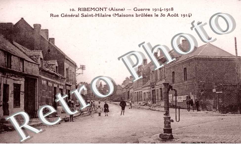 Rue General Saint-Hilaire, Maisons bruilees le 30 aout 1914
