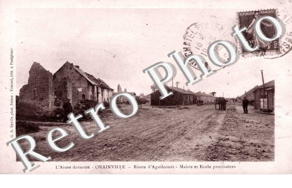 Route d&#039;Aguilcourt, Mairie et Ecole provisoires
