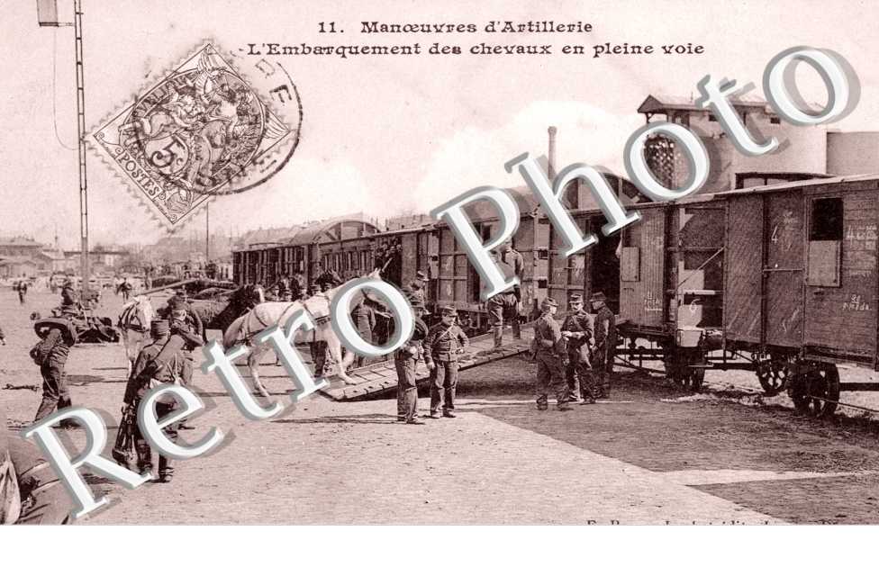 Manoeuvres d'Artillerie, embarquement des Chevaux
