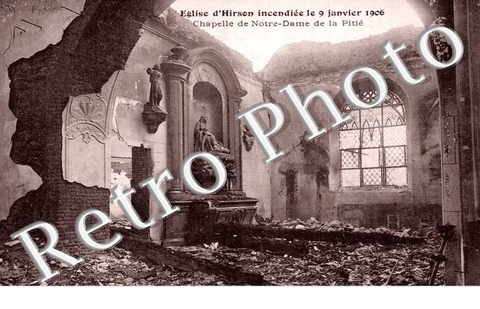 L&#039;Eglise incendiee le 9 janvier 1906
