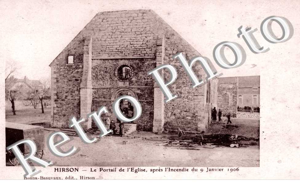 L&#039;Eglise incendiee le 9 janvier 1906