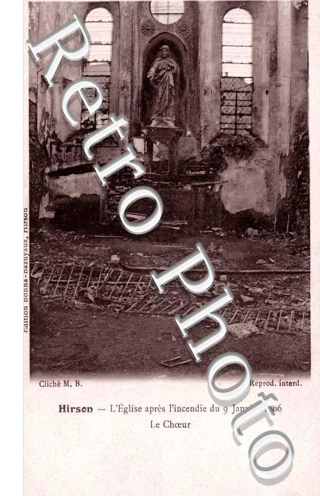 L&#039;Eglise apres l&#039;incendie de 1906, le Choeur