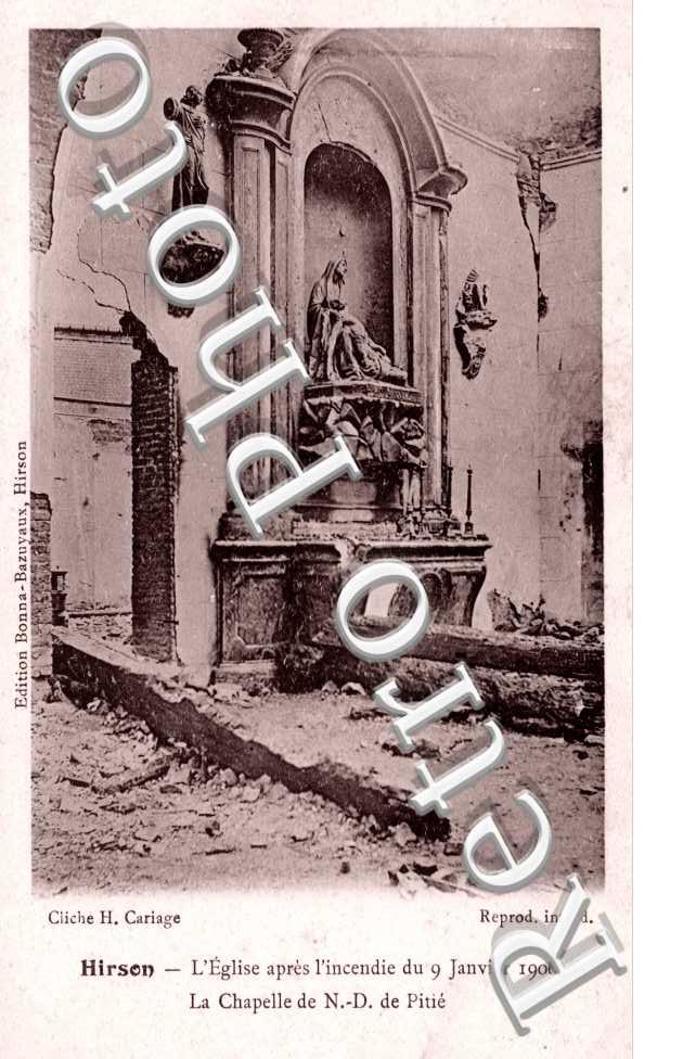 L&#039;Eglise apres l&#039;incendie du 9 janvier 1906, la Chapelle Notre Dame de Pitie