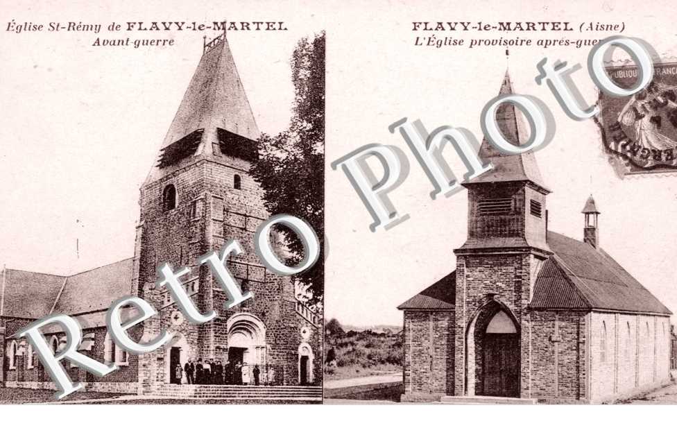 Eglise Saint Remy avant et apres Guerre