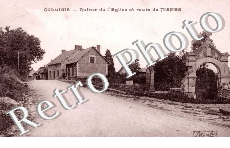Ruines de l&#039;Eglise et Route de Fismes