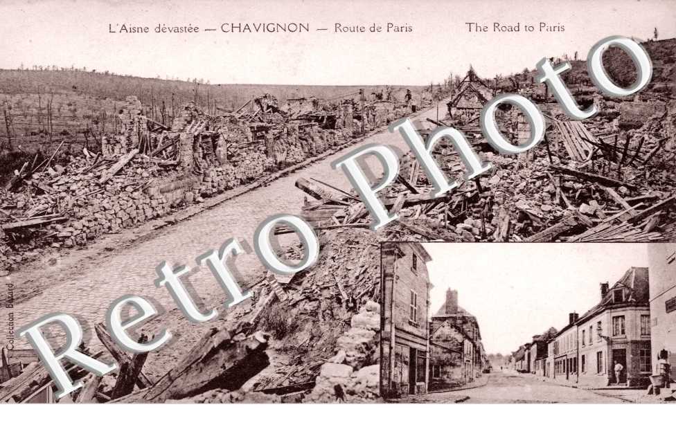 l&#039;Aisne devastee - Route de Paris