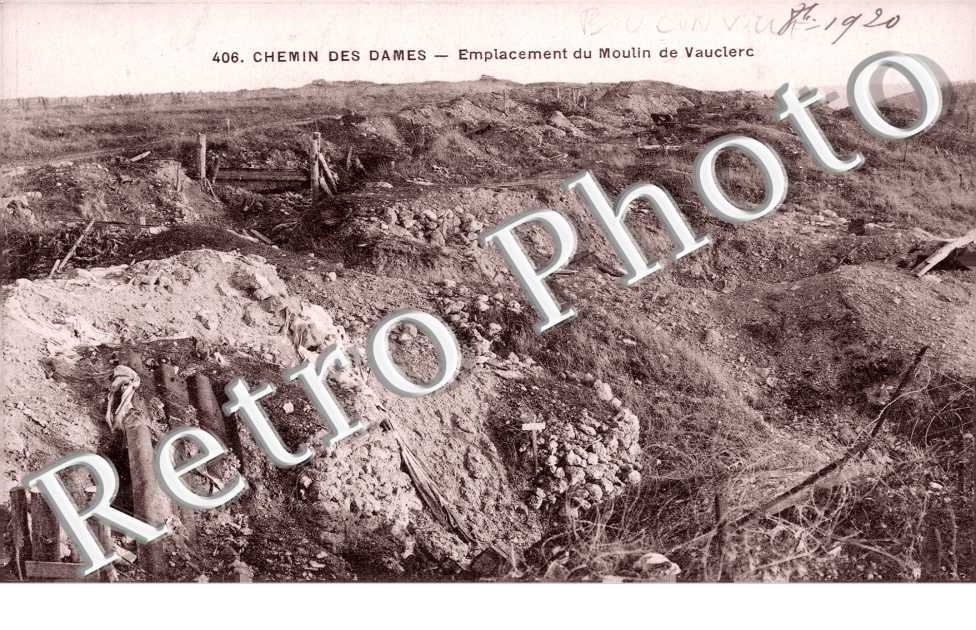 chemin des Dames Emplacement du Moulin de Vauclerc
