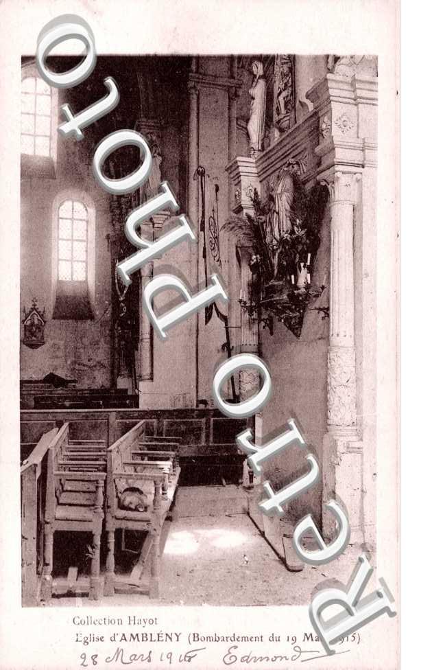 l&#039;eglise  bombardement du 19 mars 1915