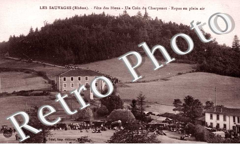Fete des Bleus, Un coin du Charpenet, Repas en plein air