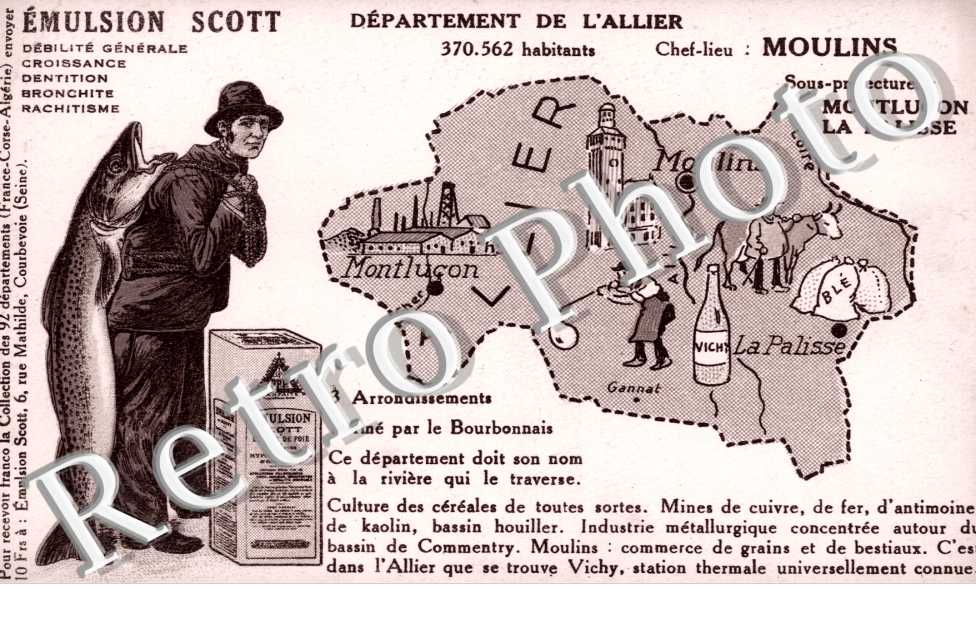 ( Carte Departement de l&#039;Allier )