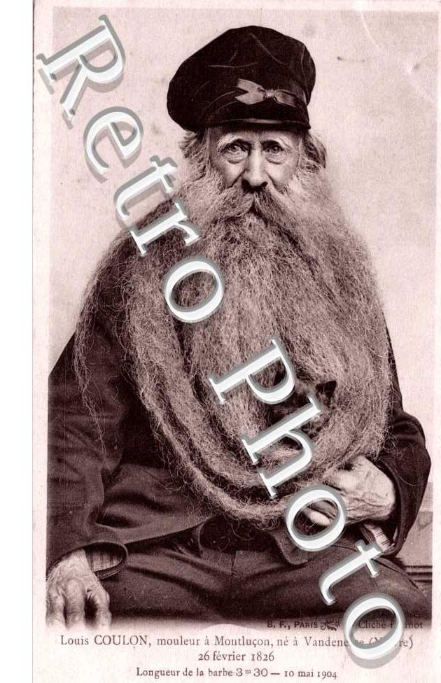 Louis Coulon, mouleur a Montlucon, ne a Vandenesse le 26 fevrier 1826, longueur de la barbe 3m30