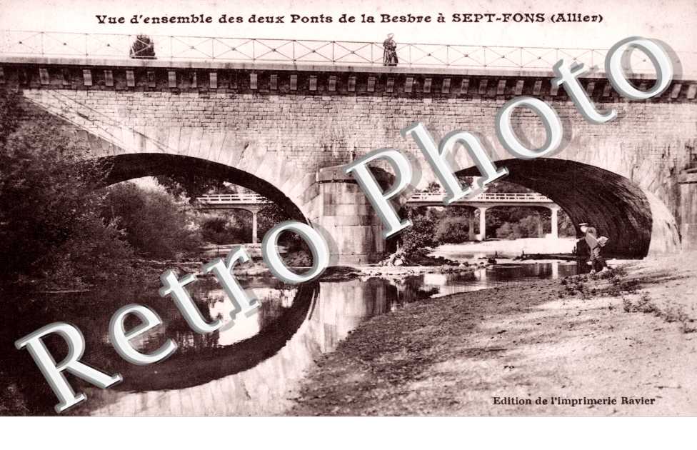 Vue des Deux Ponts de la Besbre a Sept Fons