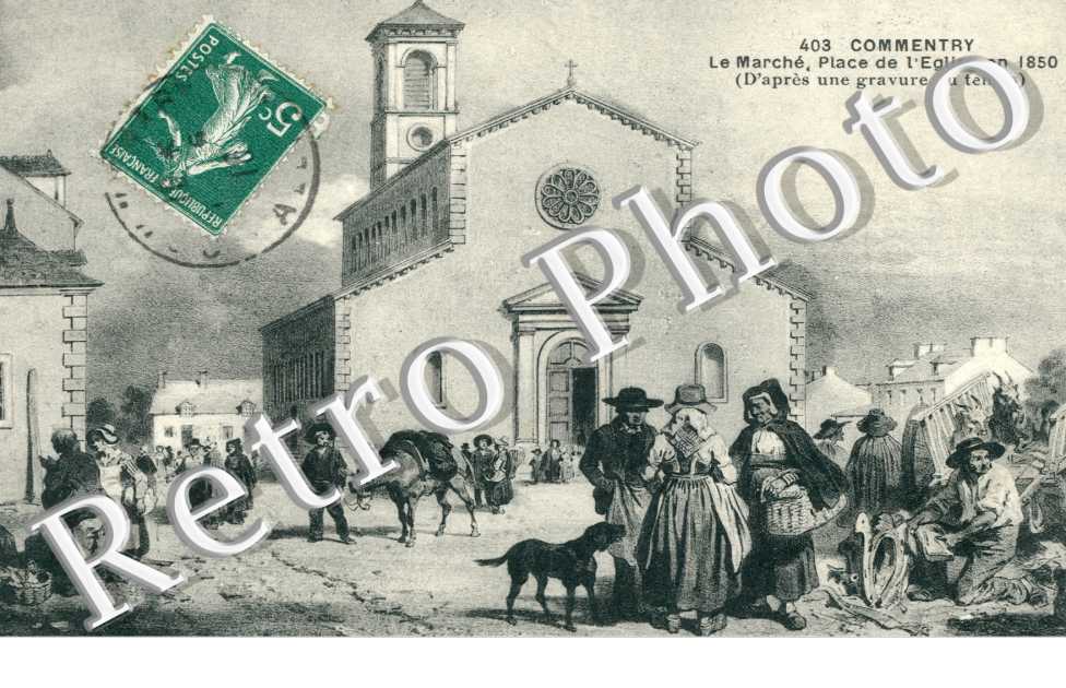 Le Marche, Place de l'Eglise en 1850
