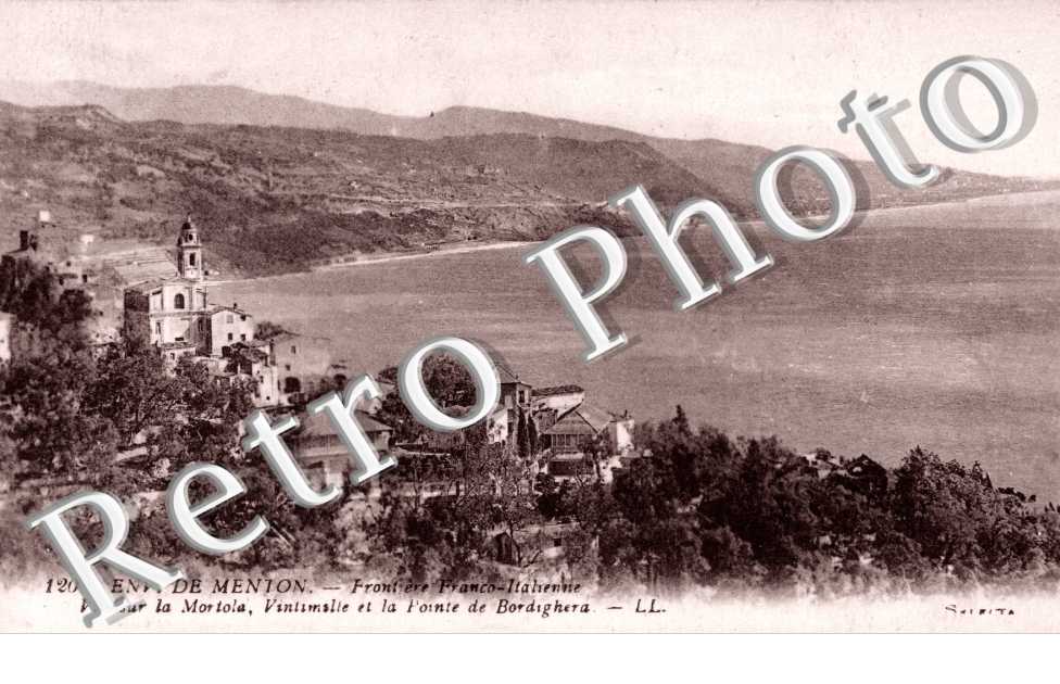 Frontiere franco-italienne, Vue sur la Mortola et la Pointe de Bordighera