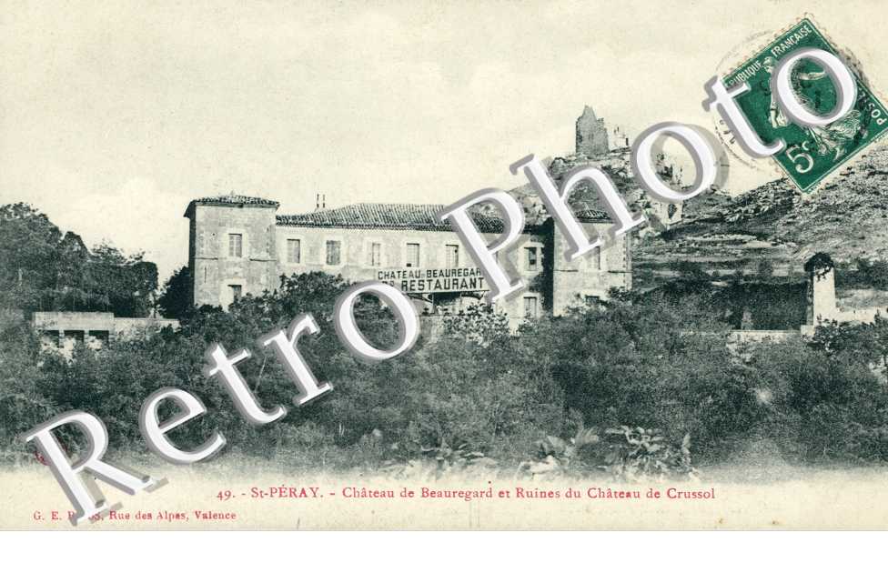 Chateau de Beauregard et ruines du chateau de Crussol