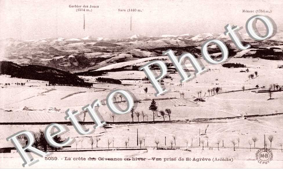 Saint-Agreve, la Crete des Gevennes en Hiver, Vue prise de Saint-Agreve