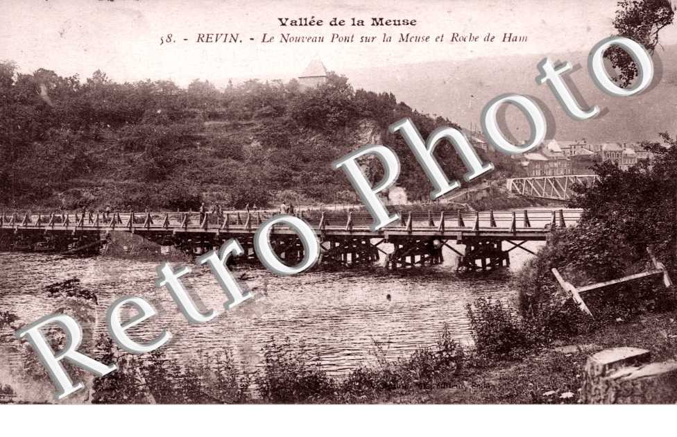 Le nouveau pont sur la Meuse et Roche de Ham