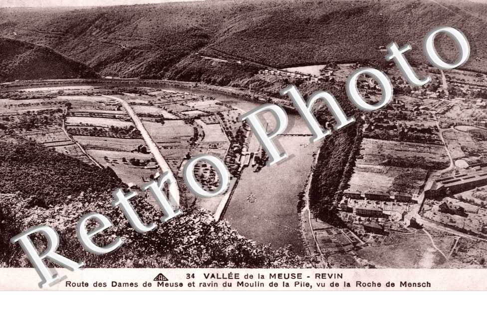 Route des Dames de Meuse et Ravin du Moulin de la Pile, vu de la Roche de Mensch