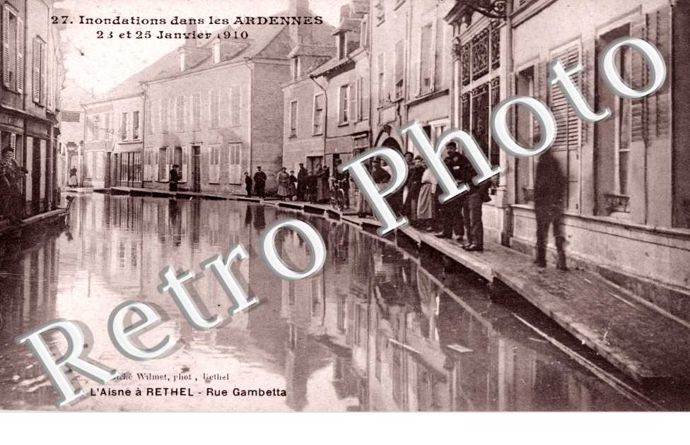 Rue Gambetta Innondations 23 et 25 janvier 1910