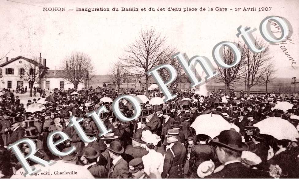 Inauguration du Bassin et du Jet d&#039;eau Place de la Gare, 1er Avril 1907
