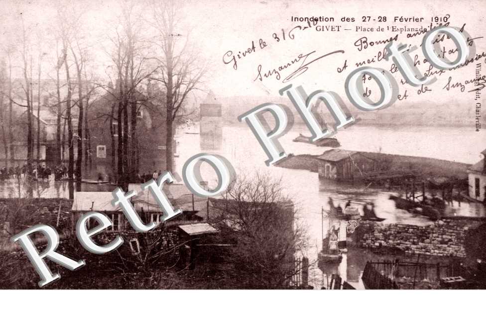 Innondation 27-28 fevrier 1910 Place de l&#039;Esplanade