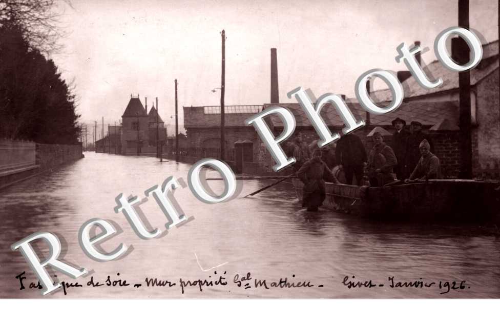 Inondations 27 - 28 fevrier 1910 Fabrique de soie Propriete Gal Mathieu