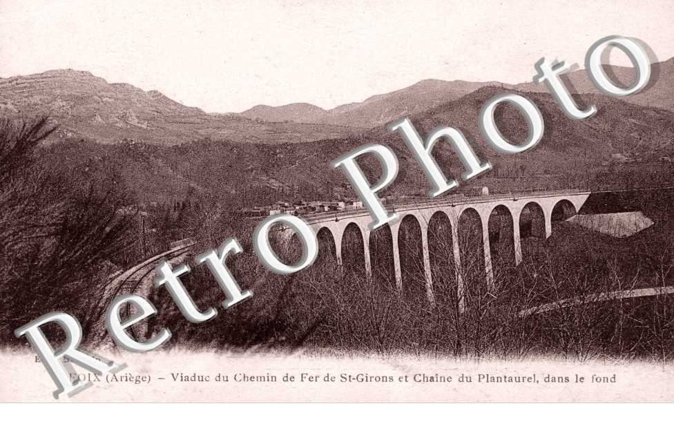 viaduc du chemin de fer de Saint Girons et chaine du Plantaurel