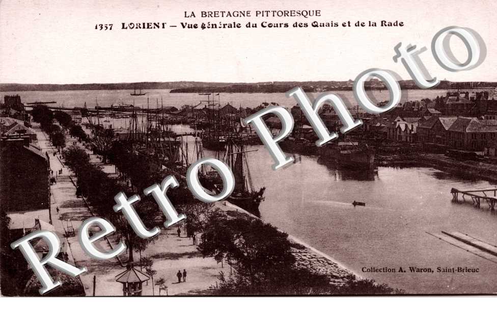 Vue generale du cours des quais et de la rade