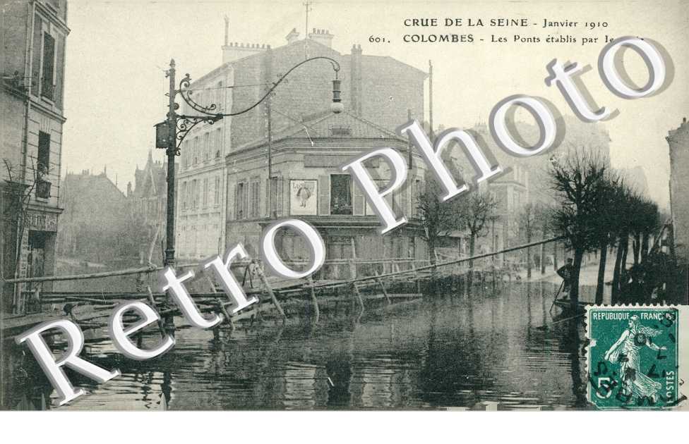 Crue de la Seine, 1910, les Ponts etablis par le Genie