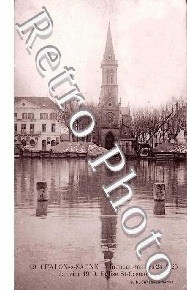 Eglise Saint Cosme, Inondations janvier 1910