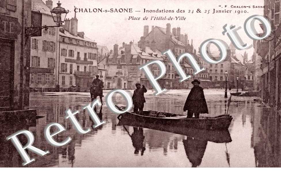 Place de l'Hotel de Ville, Inondations janvier 1910