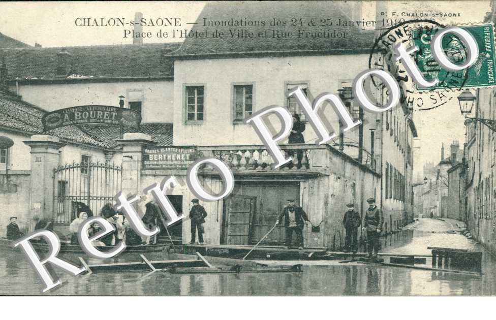 Place de l'Hotel de Ville et Rue Fructidor, Inondations janvier 1910