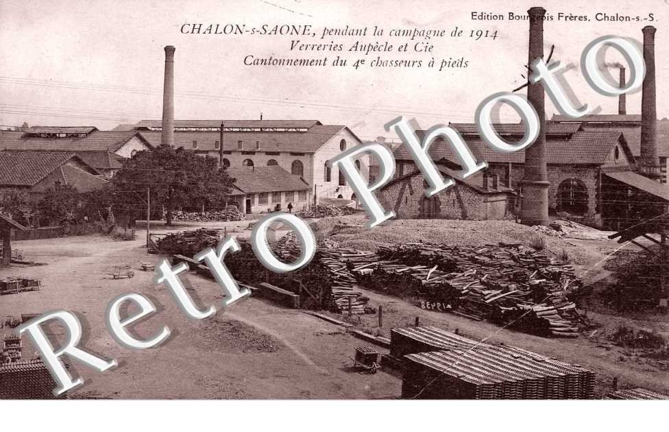 Campagne de 1914 - Verrerie Aupècle et Cie - Cantonnement du 4 e chasseurs à pieds