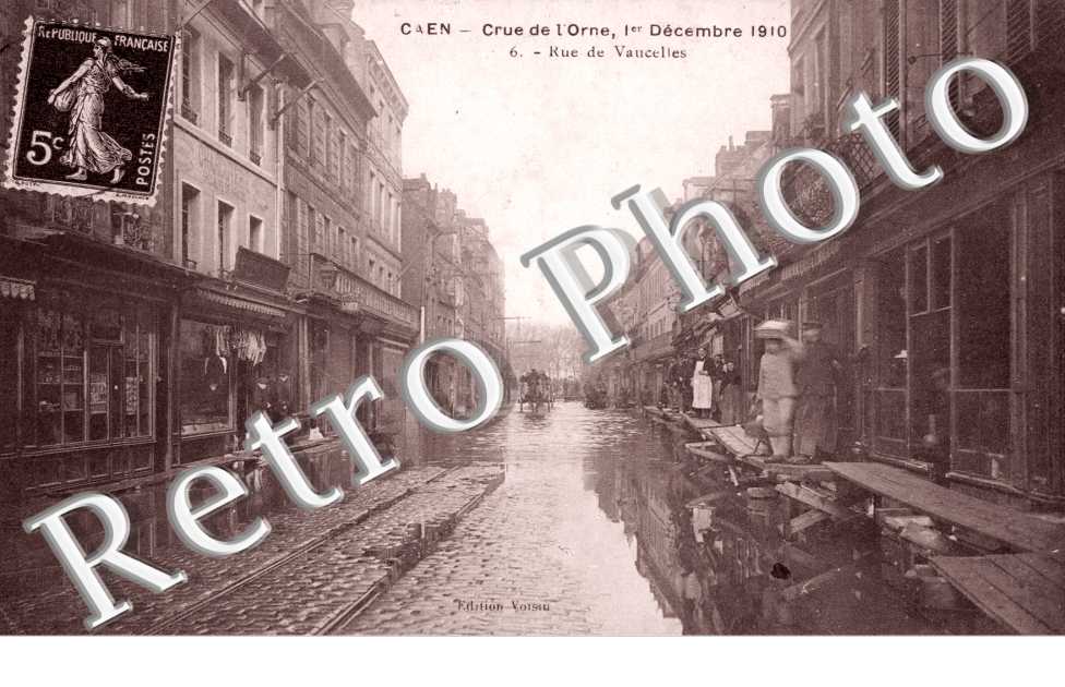 Rue de Vaucelles Crue de l&#039;Orne, le 1er decembre 1910