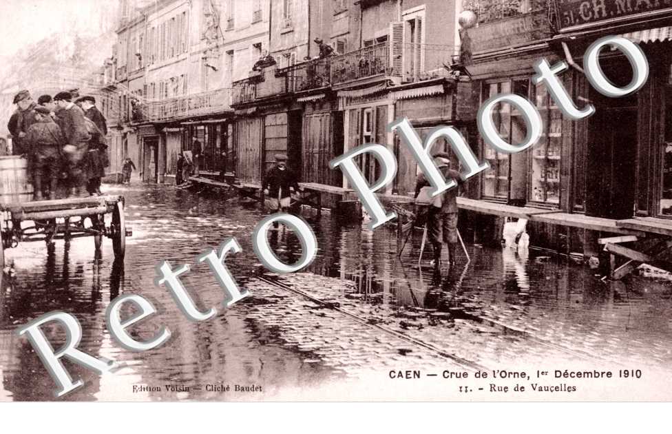 Rue de Vaucelles Crue de l&#039;Orne, le 1er decembre 1910