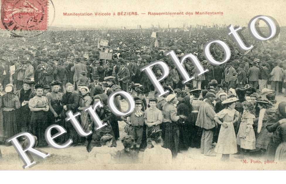 Manifestation viticole  -  rassemblement des manifestants