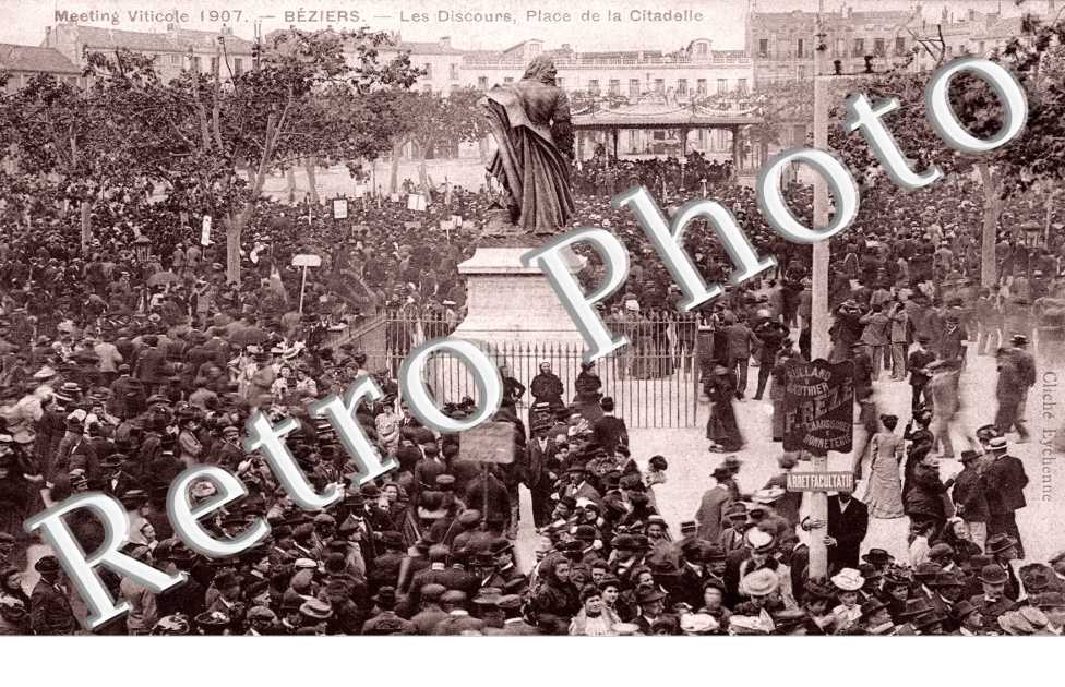 Meeting viticole 1907 - les discours, place de la citadelle