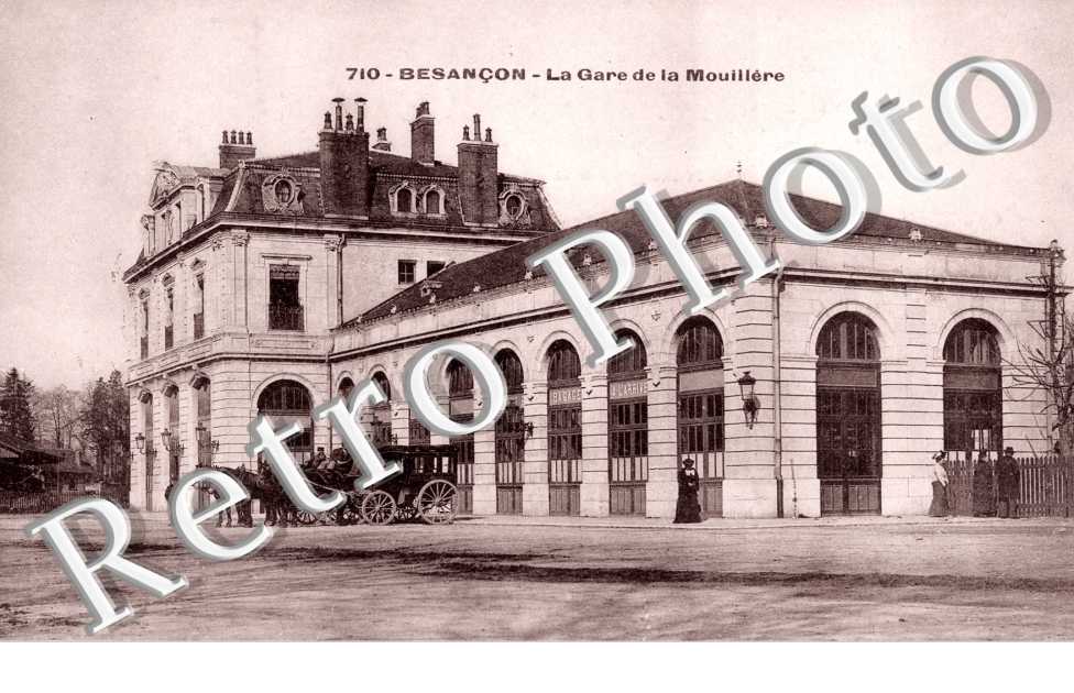 CARTE BESANCON VUE prise du Fort de Beauregard Gare de la Mouillère EUR