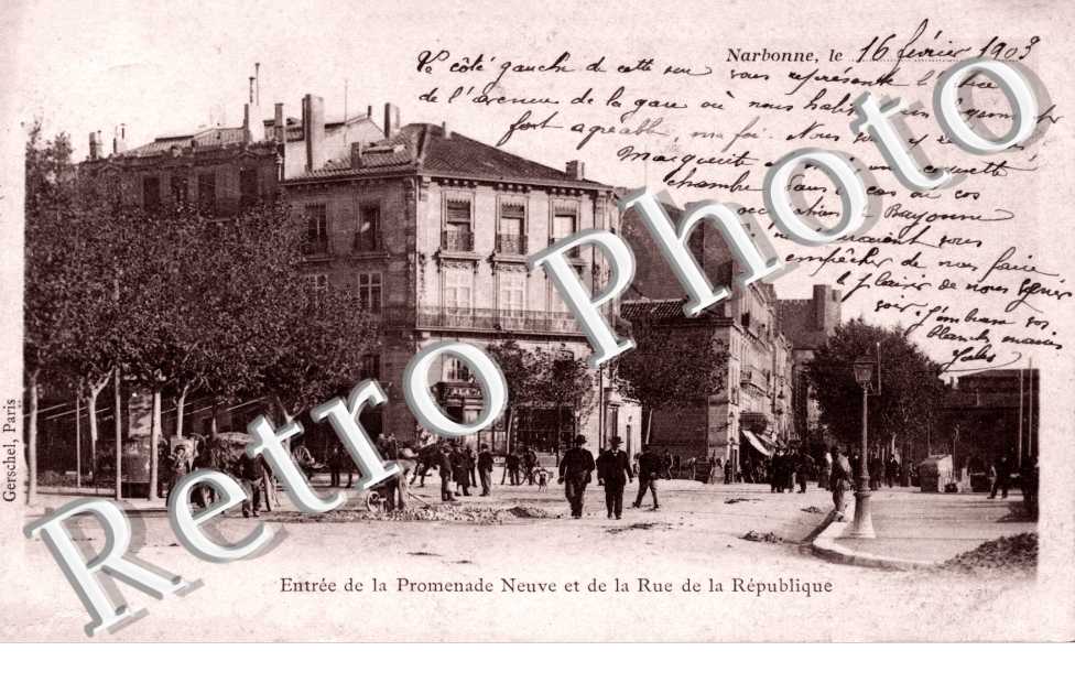 Entree de la Promenade neuve et de la rue de la Republique