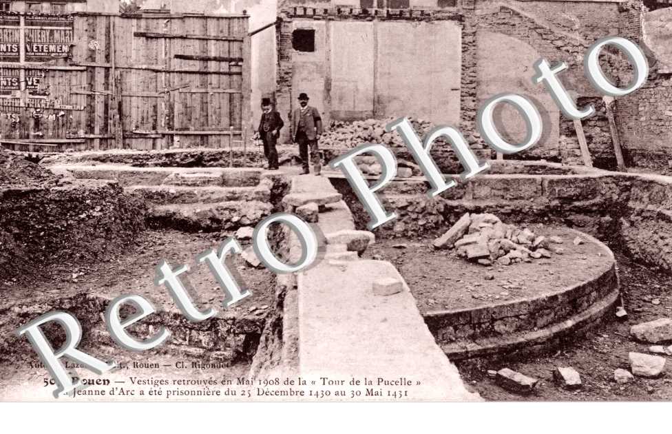 Vestiges retrouves en mai 1908 de la Tour de la Pucelle
