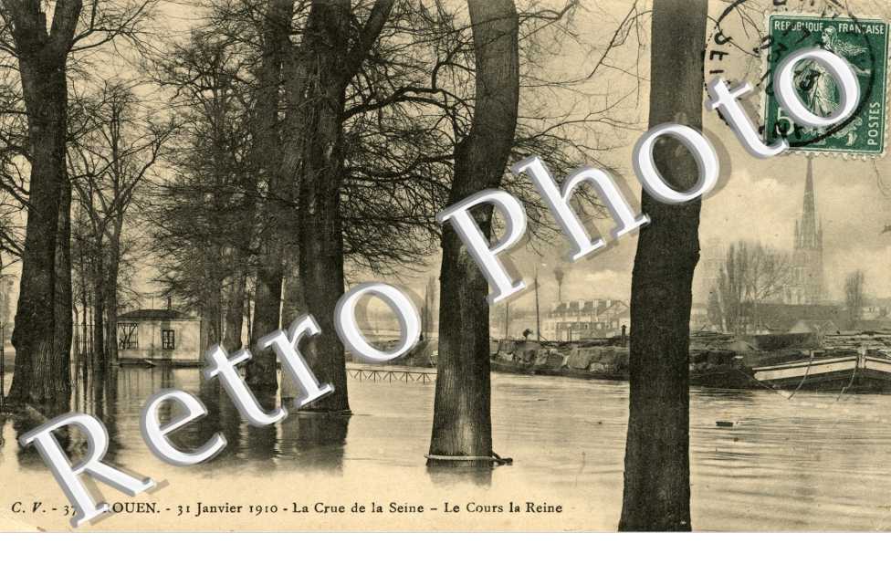 31 janvier 1910 - la crue de la Seine - le cour la Reine