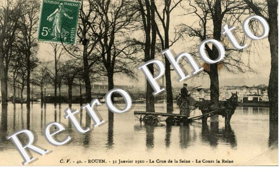 31 janvier 1910 - la crue de la Seine - le cour la Reine