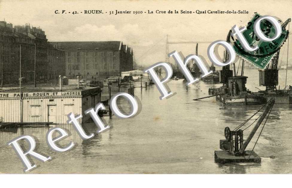 cadeau photo original 31 janvier 1910 la crue de la Seine le Quai cavelier de la Salle 76 ROUEN cadeau photo original 31 janvier 1910 la crue de la Seine le Quai cavelier de la Salle 76 ROUEN